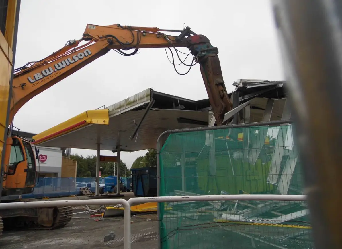 petrol station demolition
